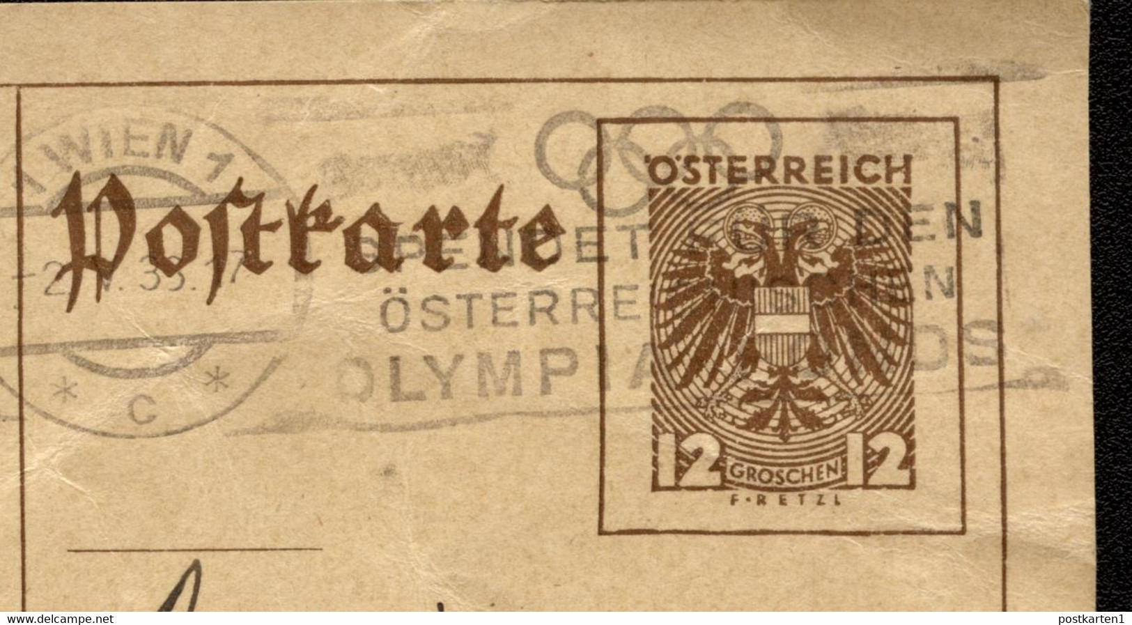 Postkarte P294 Wien 1 OLYMPIAFONDS - Bad Boll 1936 - Sommer 1936: Berlin