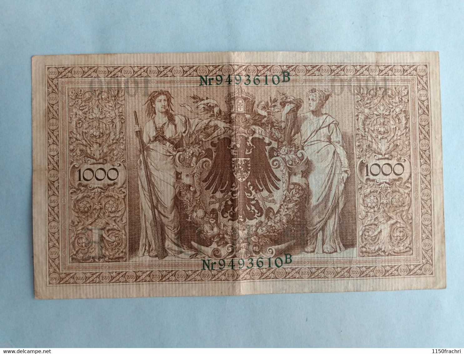 Reichsbanknote 1000 Mark Sceau Vert 1910 (nr 949610B) - 1.000 Mark