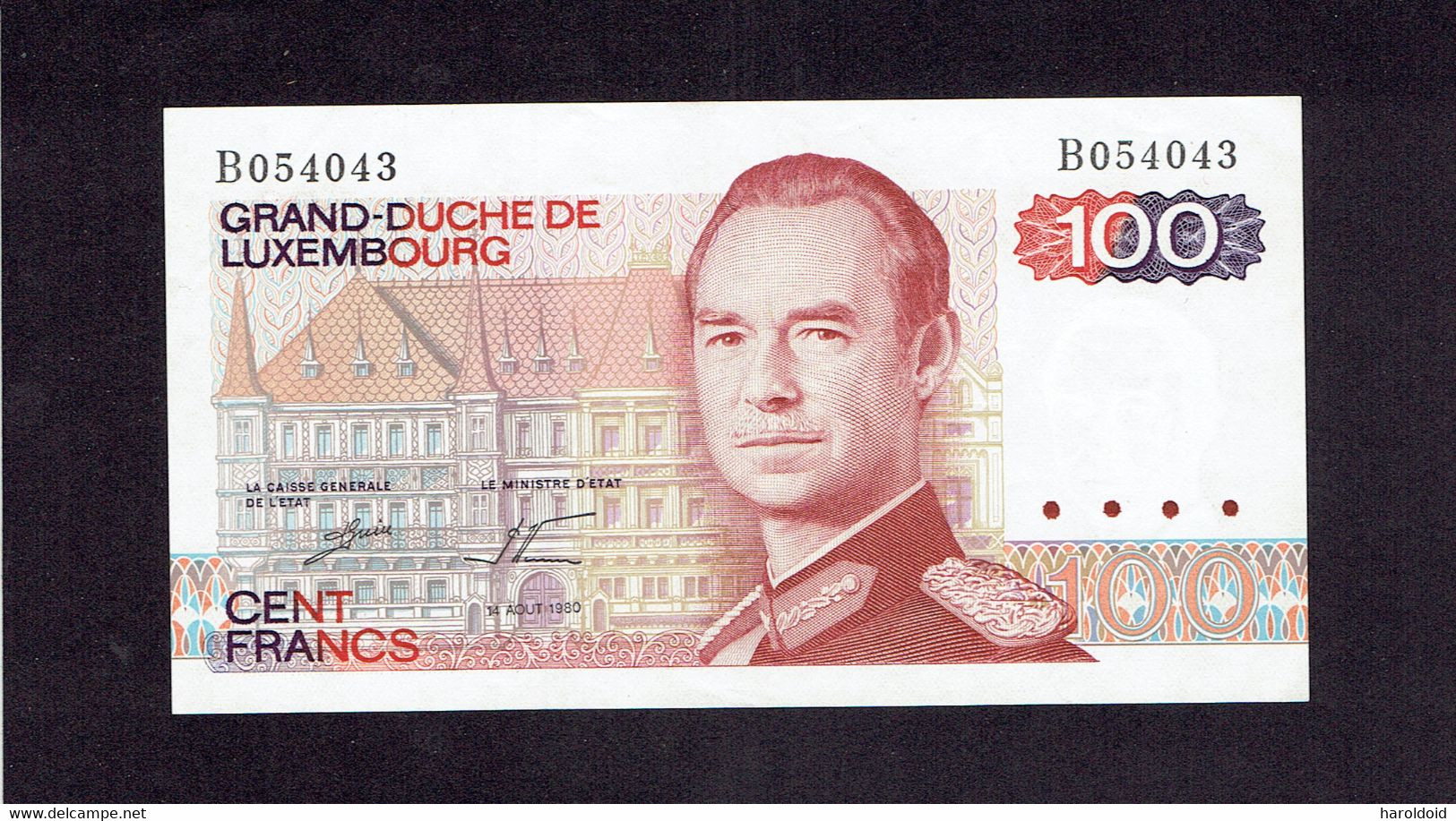 LUXEMBOURG - 100 F 14 AOUT 1980 - NEUF - Luxembourg