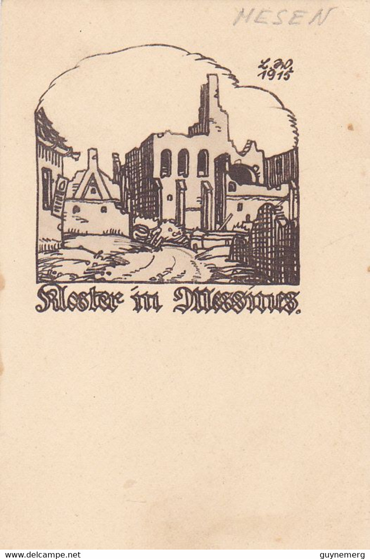 MESEN Kloster Klooster Getekende Duitse Kaart  1° W.O.ZELDZAAM - Messines - Mesen