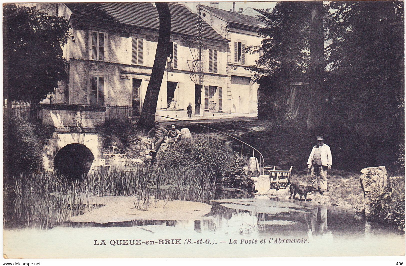 La Queue En Brie  -  La Poste Et L'Abreuvoir - La Queue En Brie