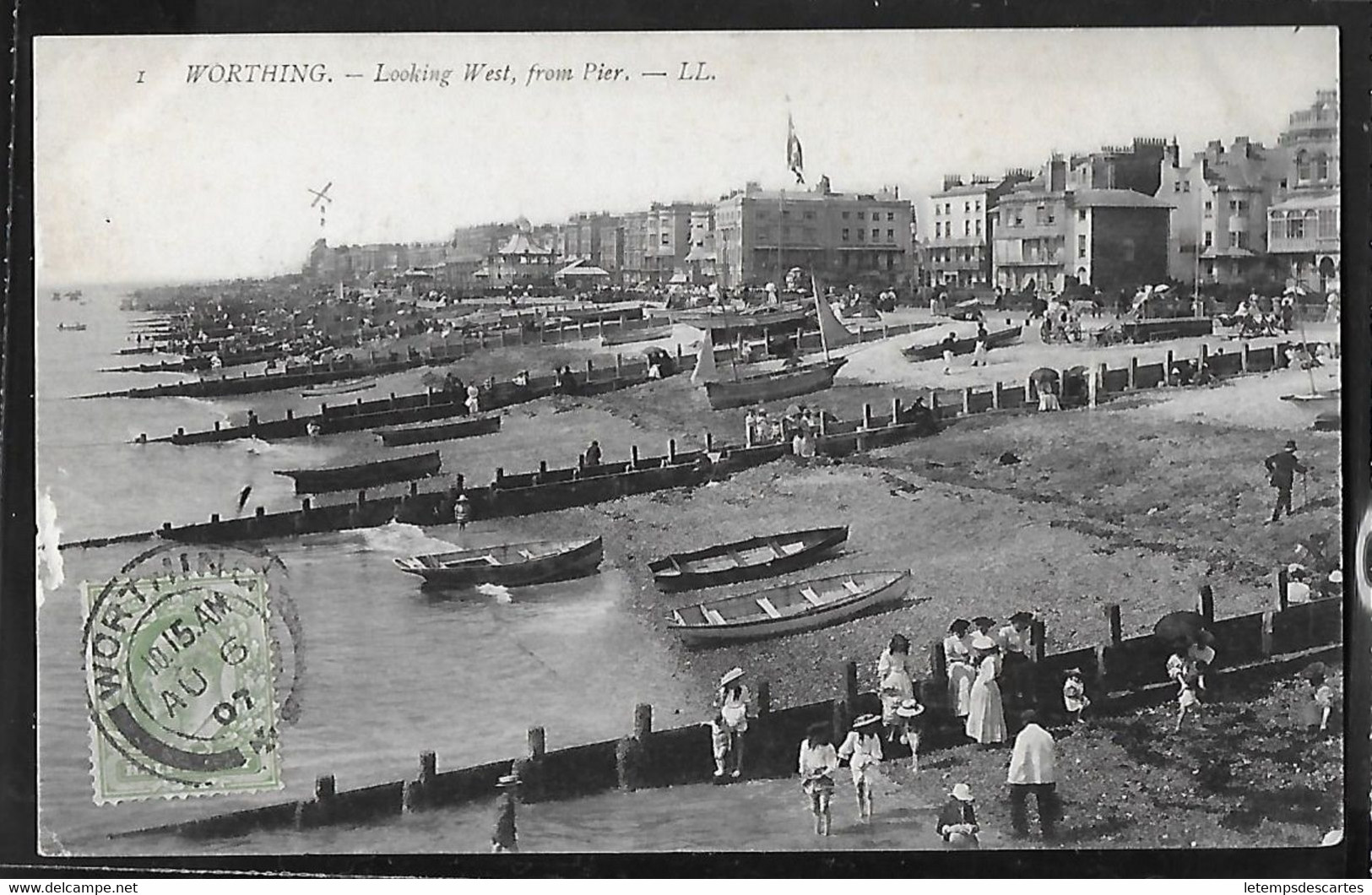 CPA ANGLETERRE - Worthing, Looking West From Pier - Worthing