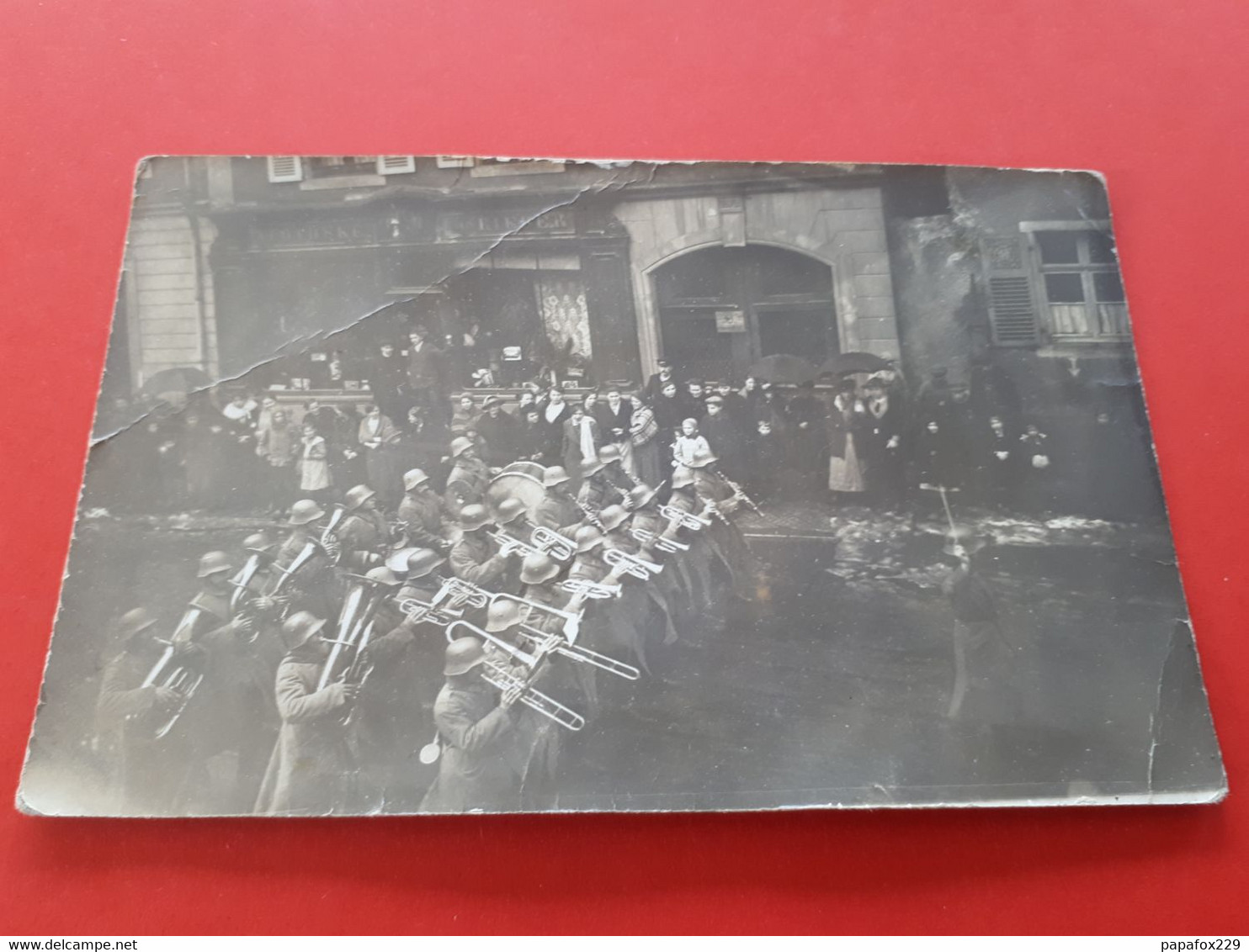 CARTE PHOTO KAYSERSBERG 1919 Défile Poincare Président Pharmacie RIEBER - Fessenheim