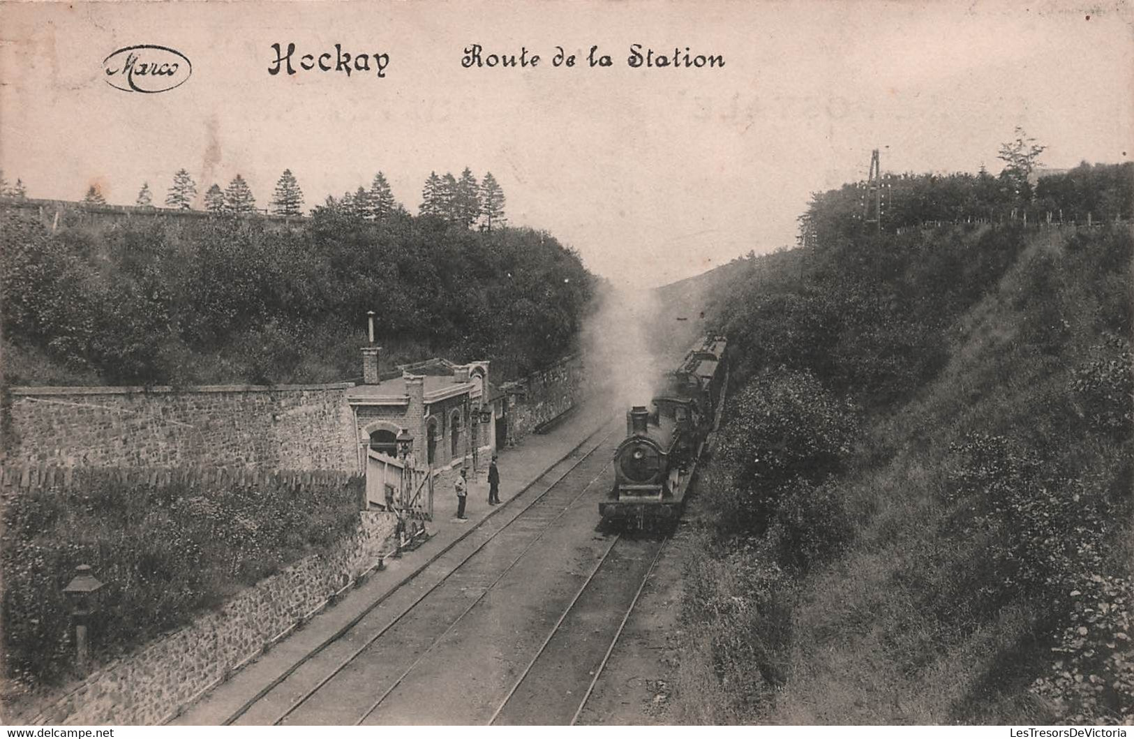 BELGIQUE - Hockay - Route De La Station - Train A Vpeur - Chemin De Fer - Marco - Carte Postale Ancienne - - Other & Unclassified