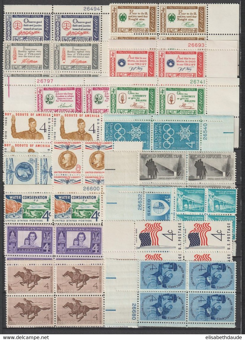 USA - 1960/1965  - ANNEES COMPLETES En BLOCS De 4 ! AVEC POSTE AERIENNE ** MNH - 7 PAGES ! - COTE YVERT = 290+ EUR - Full Years