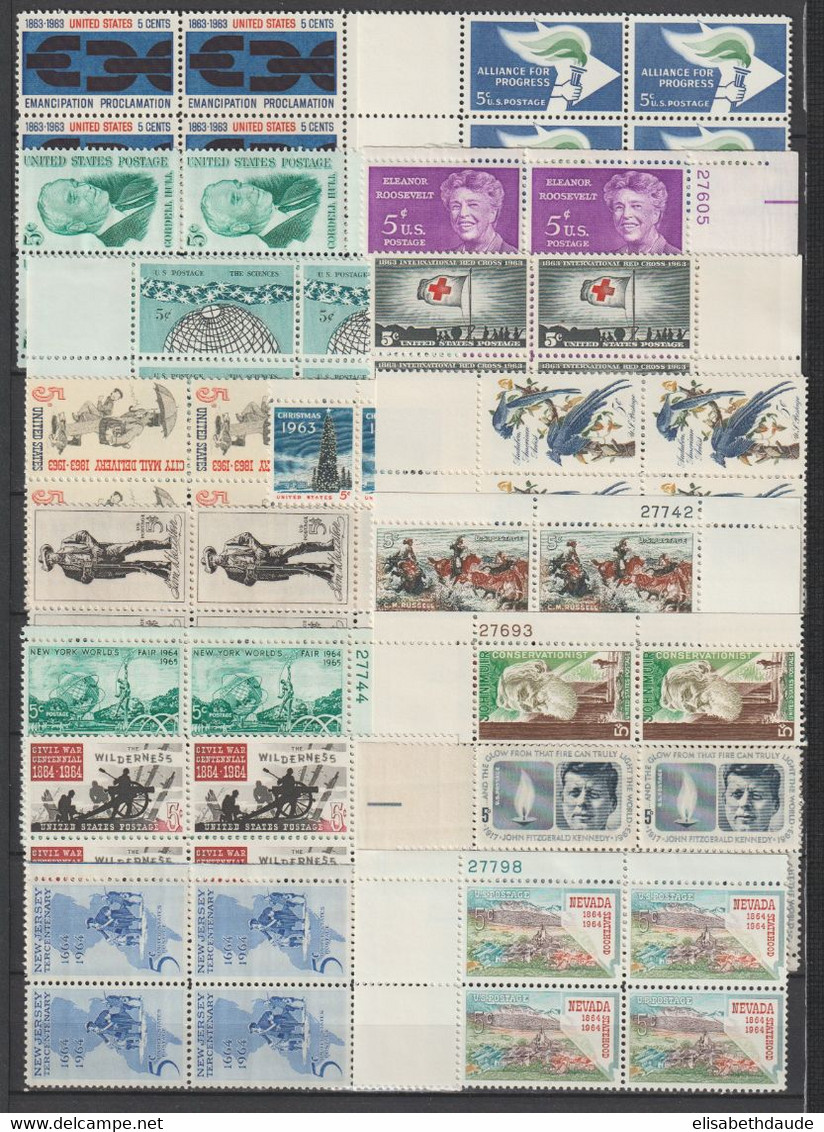 USA - 1960/1965  - ANNEES COMPLETES En BLOCS De 4 ! AVEC POSTE AERIENNE ** MNH - 7 PAGES ! - COTE YVERT = 290+ EUR - Ganze Jahrgänge