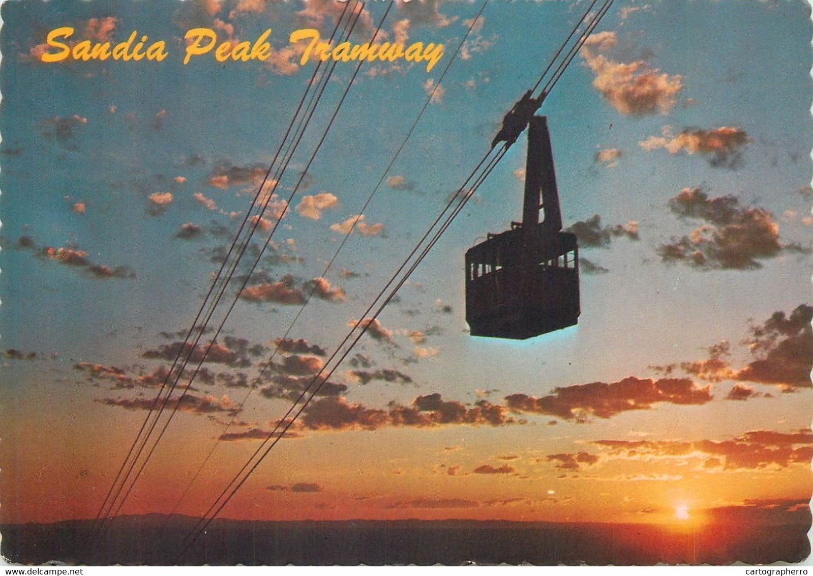 USA Albuquerque NM Sandia Peak Aerial Tramway Sunset View - Albuquerque