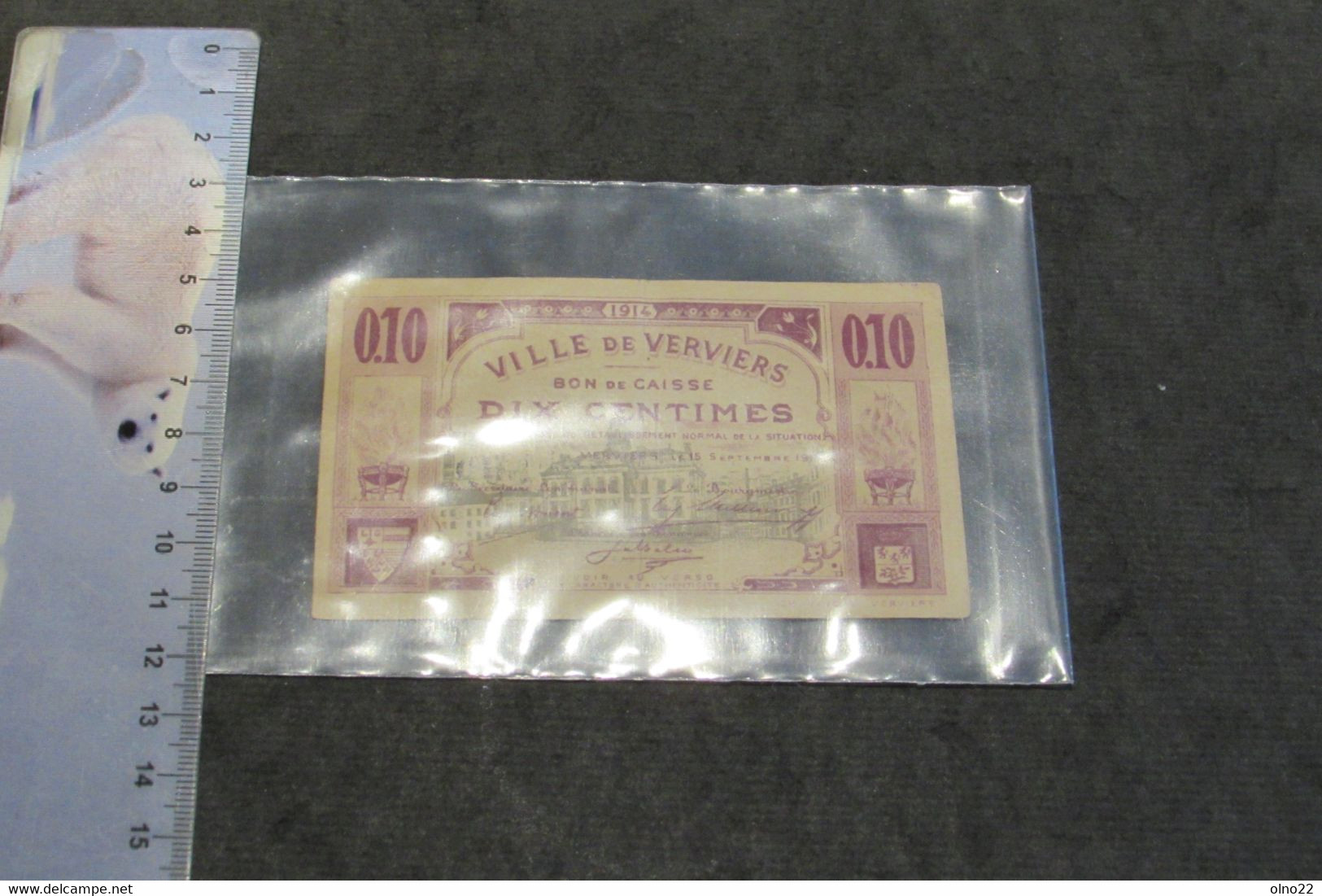 VILLE DE VERVIERS 1914 - BON DE CAISSE 10 CENTIMES - VOIR SCANS - Andere & Zonder Classificatie