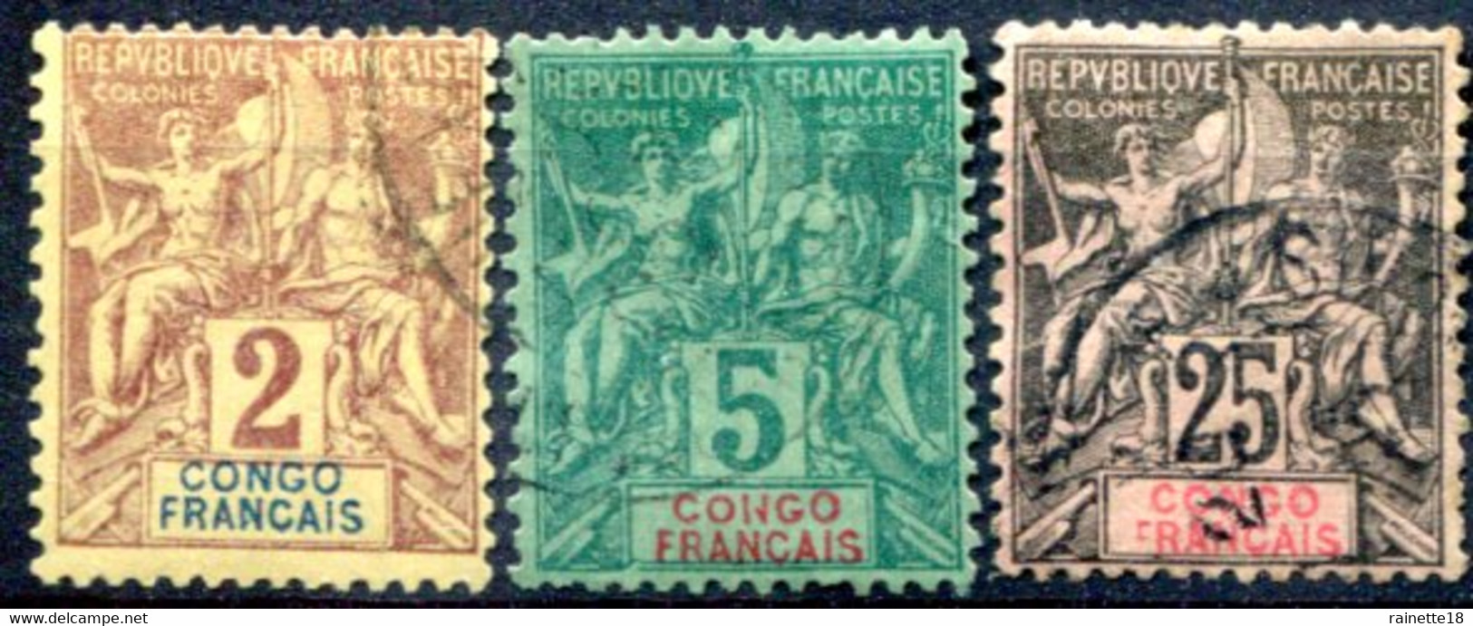 Congo         N° 13-15-19  Oblitérés - Used Stamps