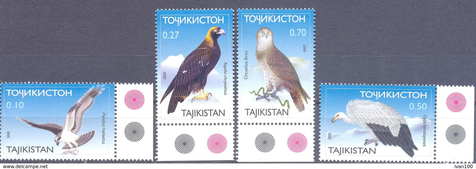 2001. Tajikistan, Birds Of Prey, 4v, Mint/** - Tadschikistan