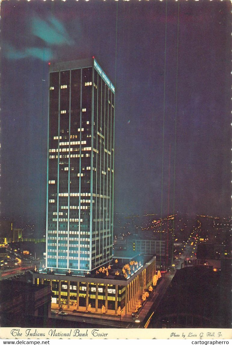 USA Indianapolis IN The Indiana National Bank Tower Nocturnal Aspect Lewis G. Hall Jr. Photo - Indianapolis
