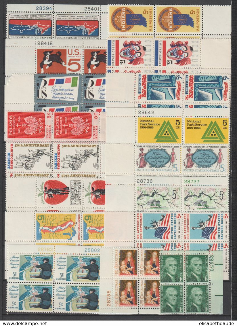 USA - 1966/1970  - ANNEES COMPLETES En BLOCS De 4 ! AVEC POSTE AERIENNE ** MNH - 7 PAGES ! - COTE YVERT = 335+ EUR - Annate Complete