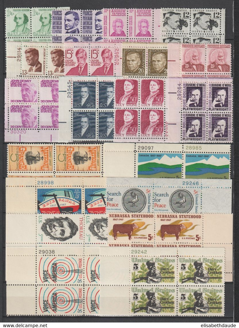 USA - 1966/1970  - ANNEES COMPLETES En BLOCS De 4 ! AVEC POSTE AERIENNE ** MNH - 7 PAGES ! - COTE YVERT = 335+ EUR - Annate Complete