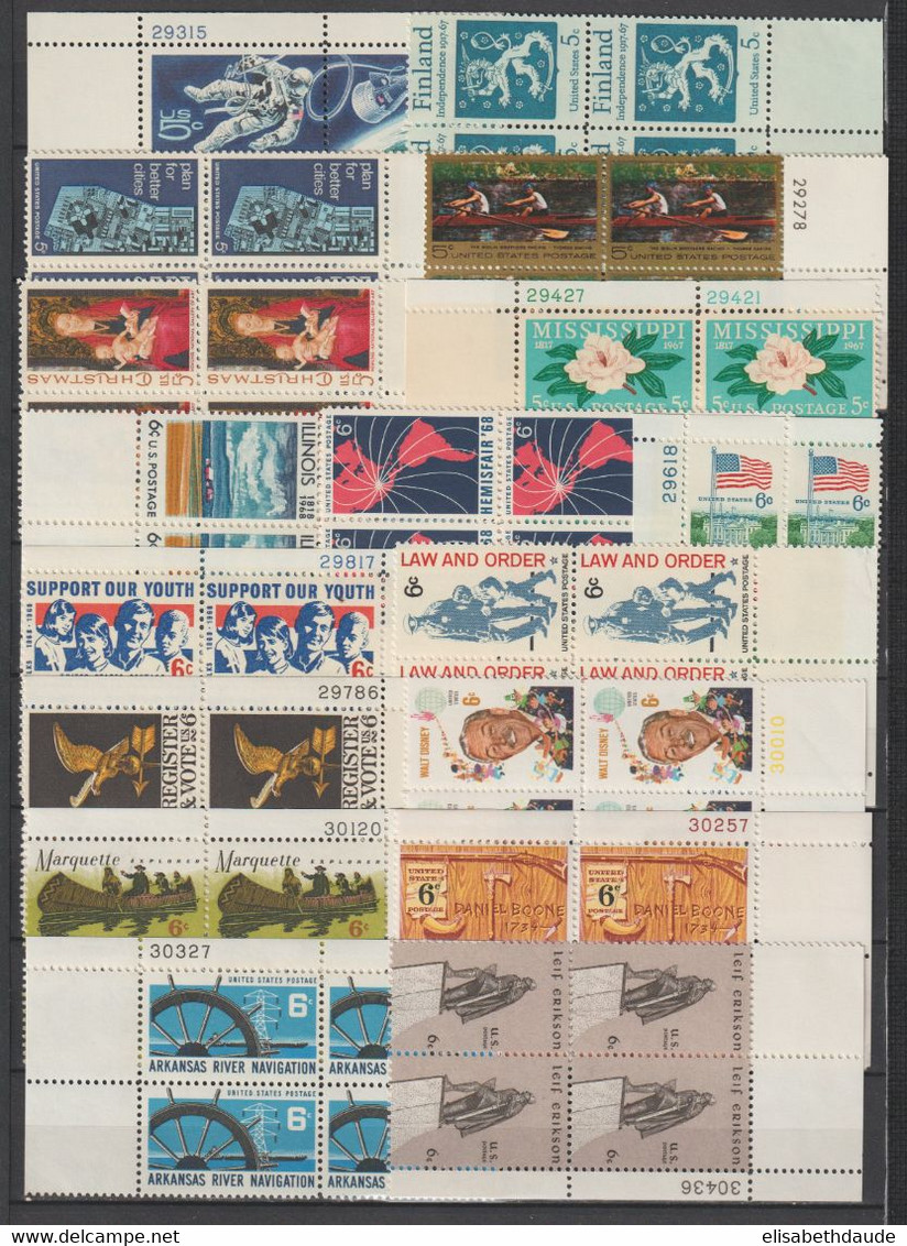 USA - 1966/1970  - ANNEES COMPLETES En BLOCS De 4 ! AVEC POSTE AERIENNE ** MNH - 7 PAGES ! - COTE YVERT = 335+ EUR - Volledige Jaargang