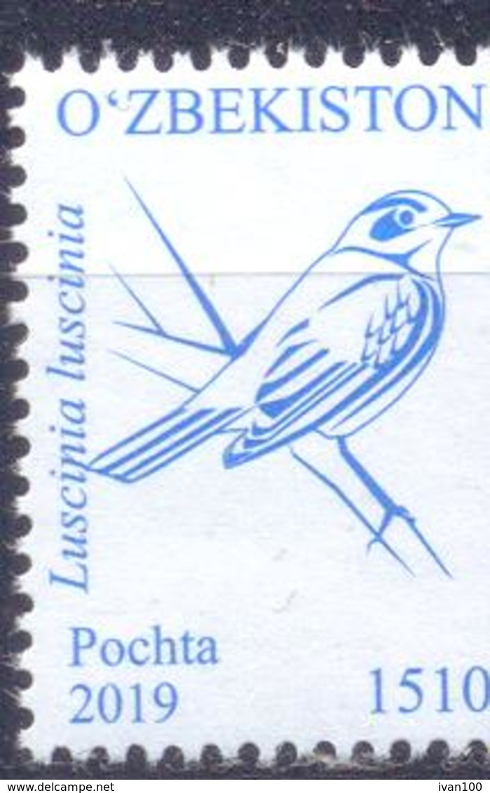 2019. Uzbekistan, Definitive, Bird, Issue VII, 1v, Mint/** - Oezbekistan