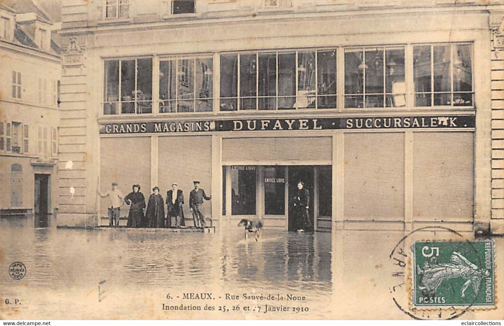 Meaux         77         Inondation 1910 Rue Sauvé De La Noue. Magasin Dufayel    N°6                 (voir Scan) - Meaux