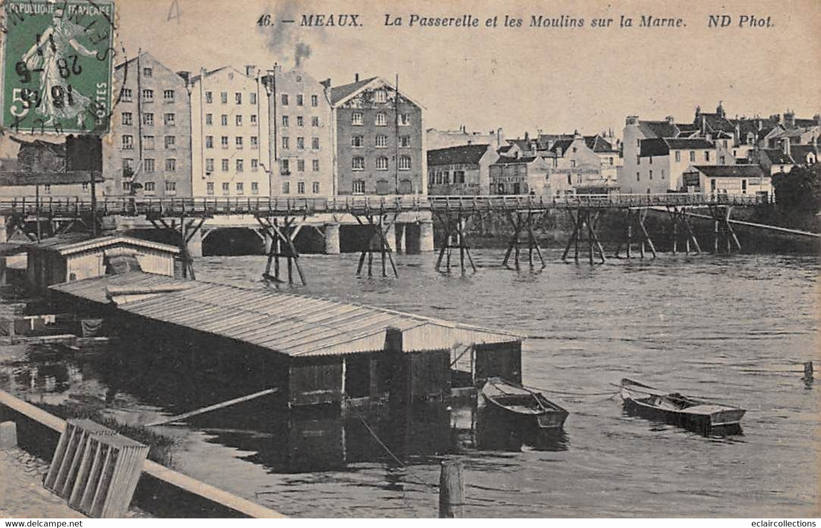 Meaux         77           La Passerelle Et Les Moulins Sur La Marne    N°46                 (voir Scan) - Meaux