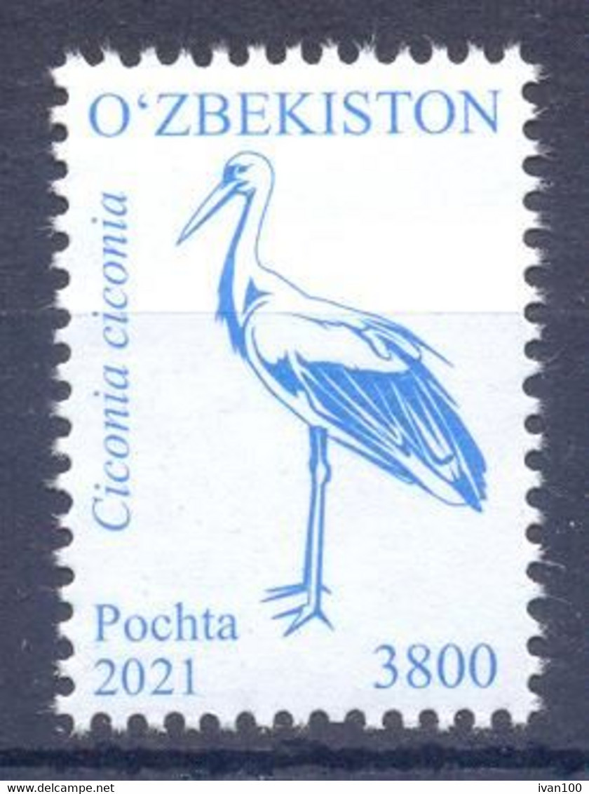 2021. Uzbekistan, Definitive, Bird, 3800S, 1v, Mint/** - Uzbekistán