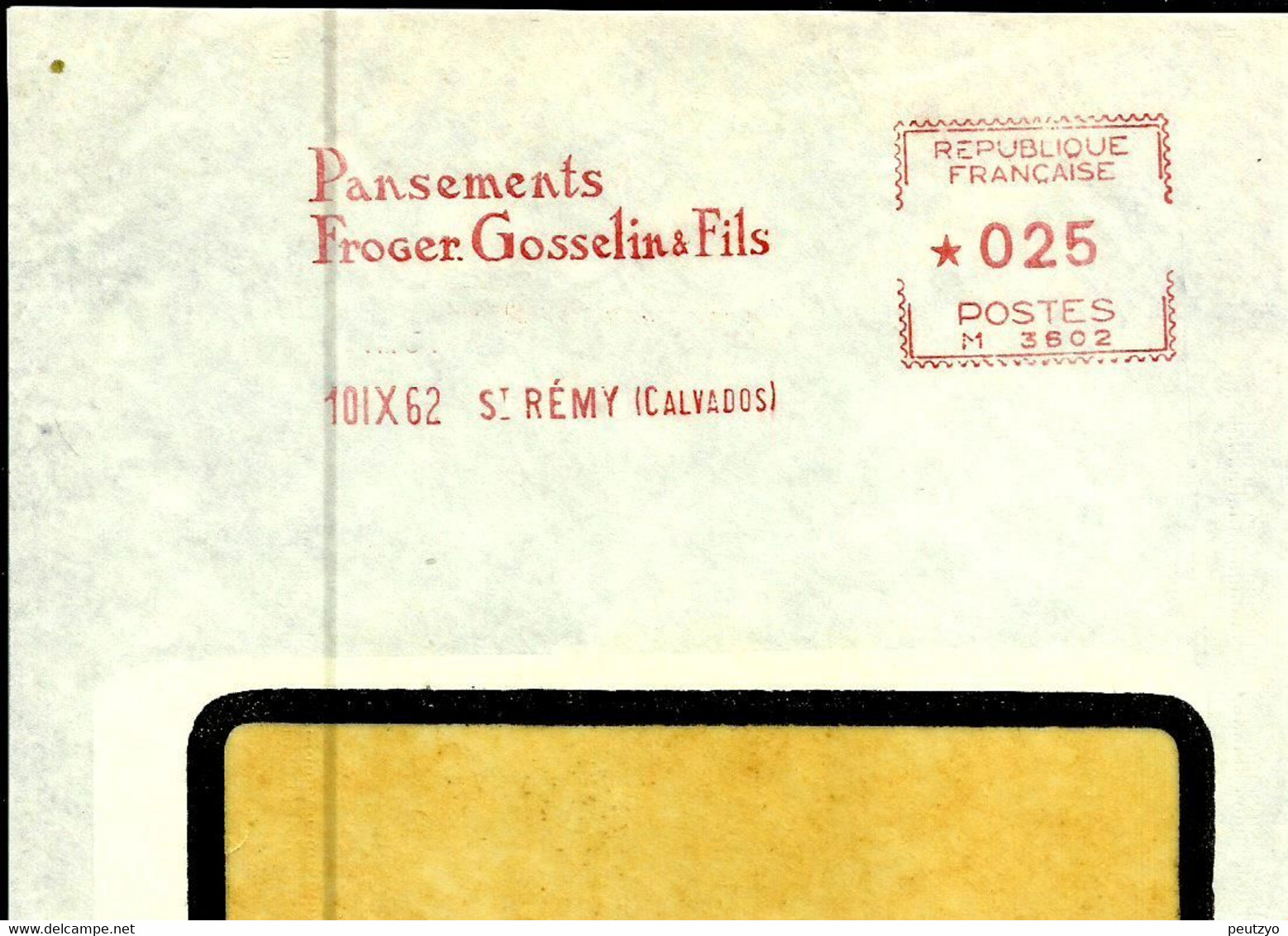 Lettre  EMA Havas M 1962  Pansements Froger Gosselins   Medecine  Santé  14 St Remy    B/1319 - Secourisme