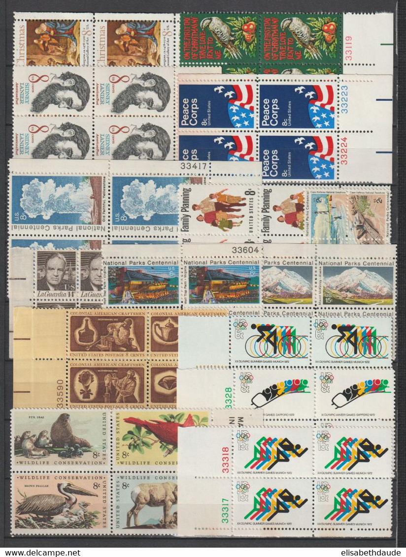 USA - 1971/1972  - ANNEES COMPLETES En BLOCS De 4 ! AVEC POSTE AERIENNE ** MNH - 3 PAGES ! - COTE YVERT = 89 EUR - Años Completos