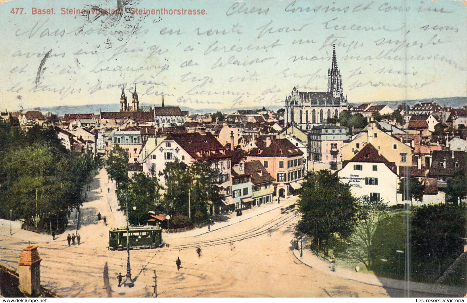 SUISSE - Baset - Steinenvurstan - Steinenthorstrasse - Tramway - Carte Postale Ancienne - Stein