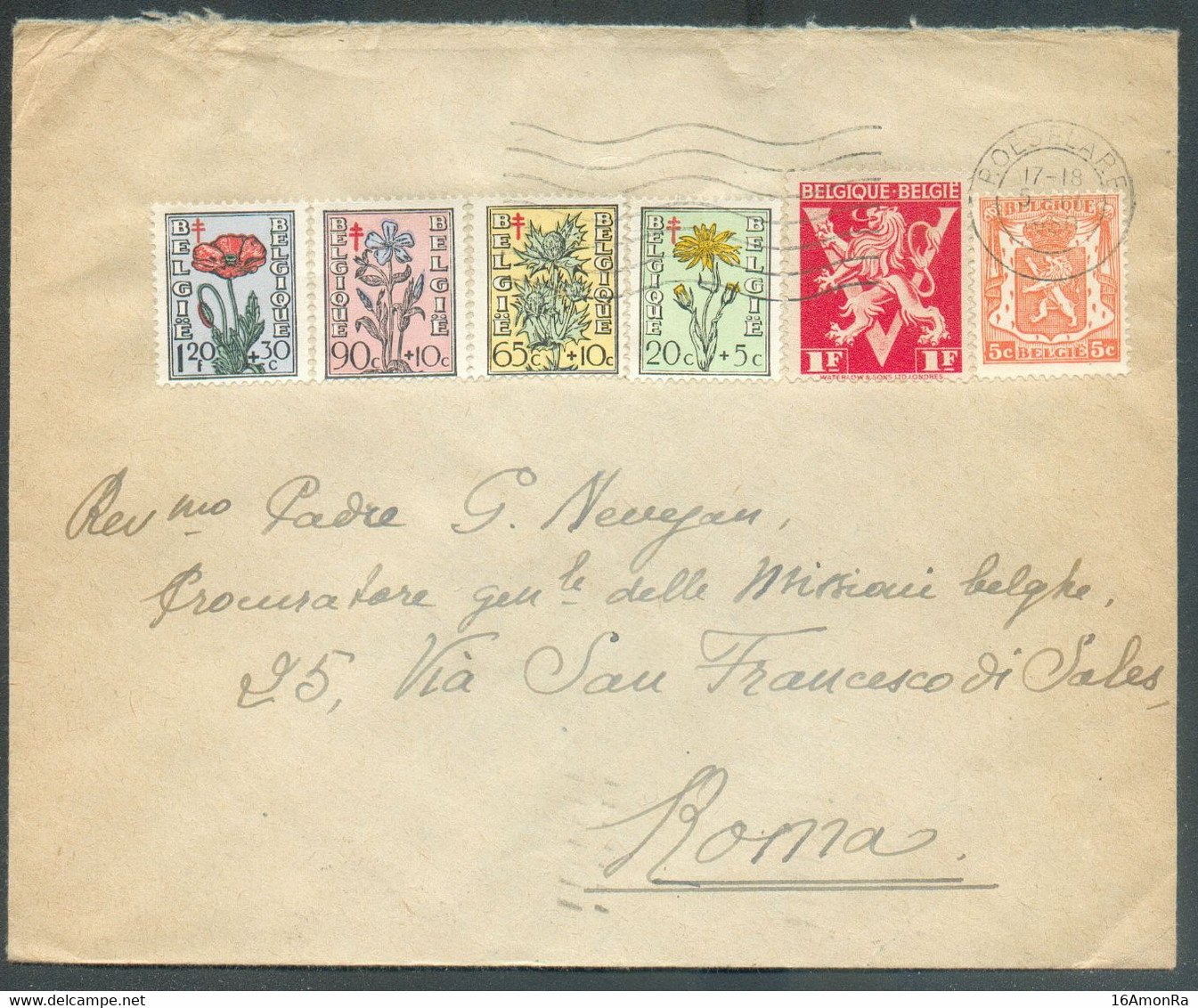 ROULERS * N°419-680-817/817 Obl. Méc. De ROESELARE Sur Lettre Du 5-IV 1950 Vers Rome (Italie) - 20816 - Storia Postale