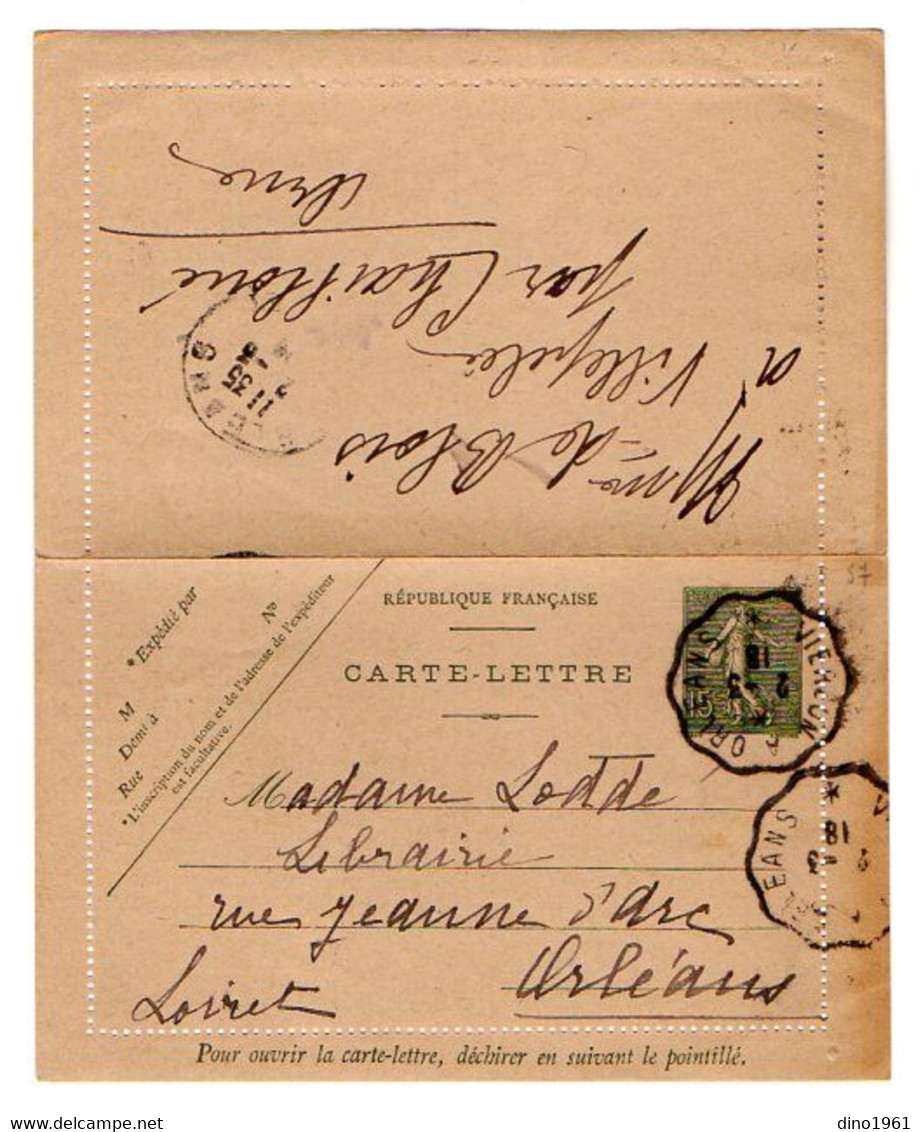 TB 4032 - 1918 - Entier Postal - Mr De SAINT POL De BLOIS à VILLEPELEE Par CHAILLOUE / MP VIERZON A ORLEANS - Kartenbriefe