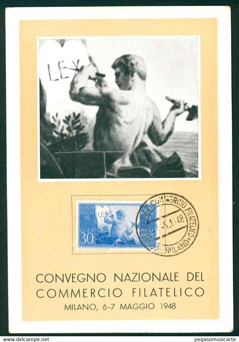 CLT341 - CONVEGNO NAZIONALE DEL COMMERCIO FILATELICO - MILANO 1948 - Bourses & Salons De Collections