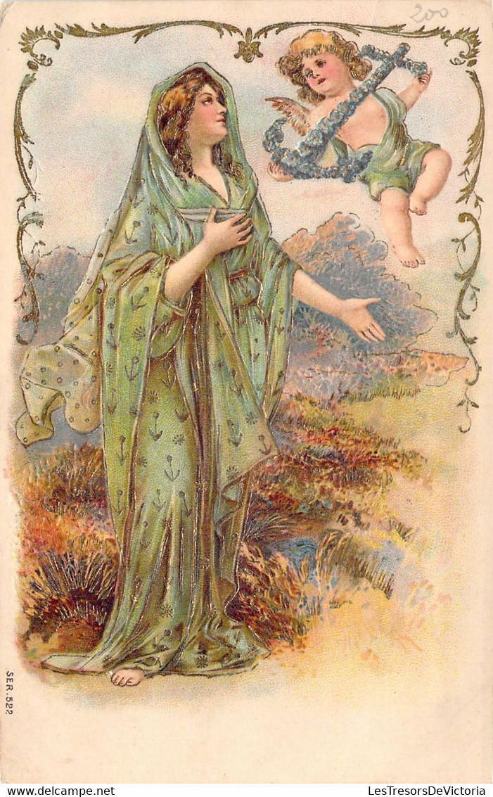 CHRISTIANISME - Vierge Avec Un Ange  - Carte Postale Ancienne - Jungfräuliche Marie Und Madona