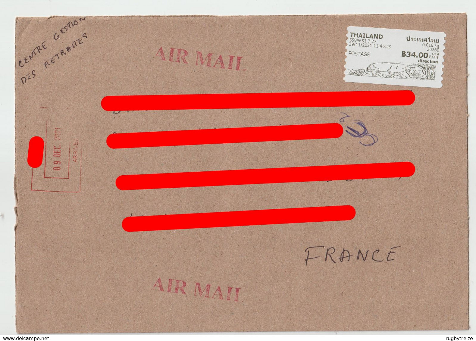 6164 Lettre Cover 2021 THAILANDE THAILAND AIR MAIL ELEPHANT - Thaïlande