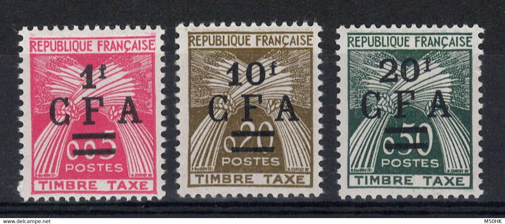 Reunion CFA - YV Taxe 45 à 47 N** MNH Luxe , Gerbes , Cote 37 Euros - Timbres-taxe