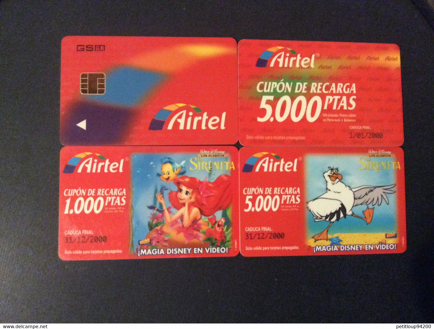 GSM/SIM + 3 Recharges  AIRTEL  Walt Disney  ESPAGNE - Airtel