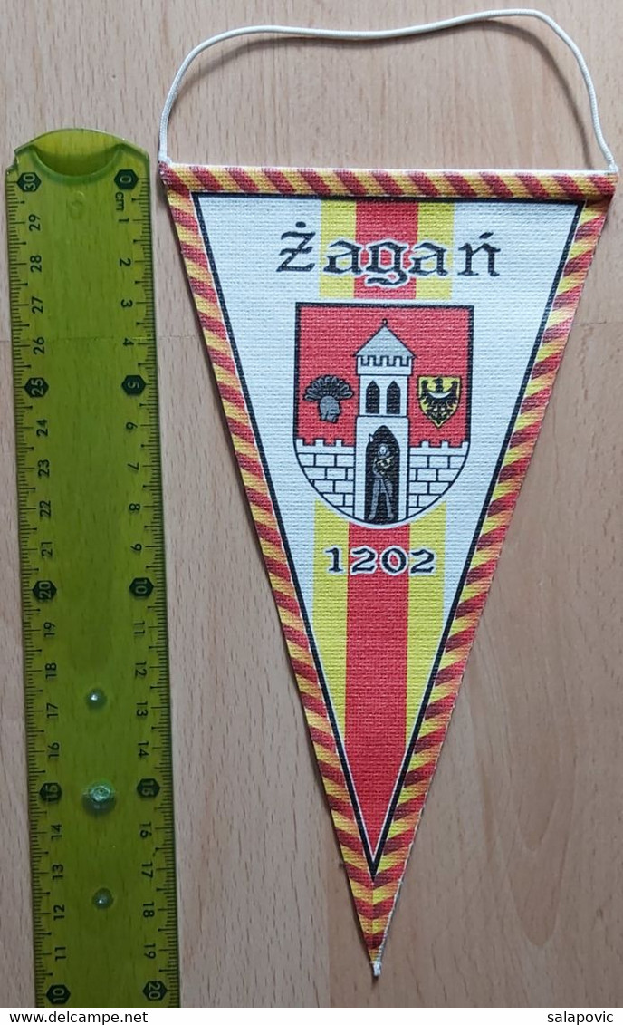 MKS Czarni Żagań 1957 Poland Football Soccer Club Fussball Calcio Futbol Futebol PENNANT, SPORTS FLAG  SZ74/71 - Habillement, Souvenirs & Autres