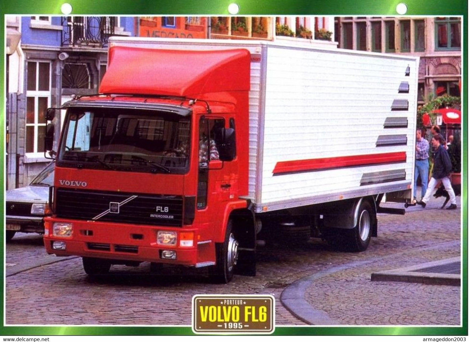 C2/ FICHE CARTONNE CAMION PORTEUR 1995 VOLVO FL6 - Trucks