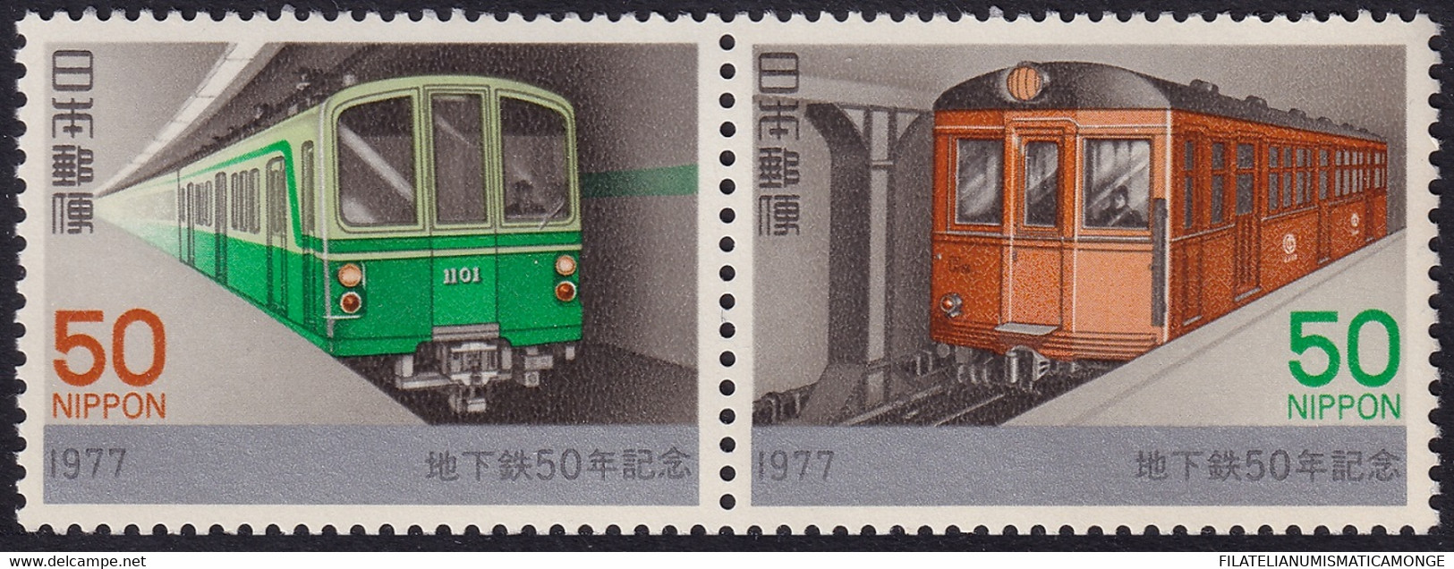 Japón 1977 Correo 1245/46 **/MNH 50º Aniv. Del Metro De Tokyo.(2val.) - Neufs