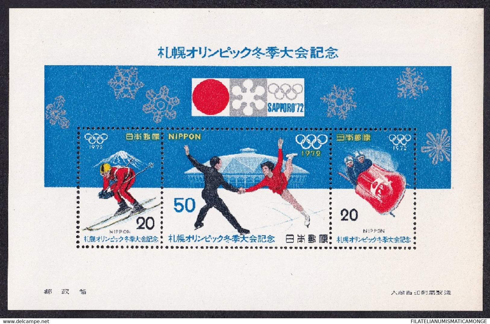 Japón 1972 Hojas Bloque 70 **/MNH Juegos Olimpicos De Sapporo. - Neufs