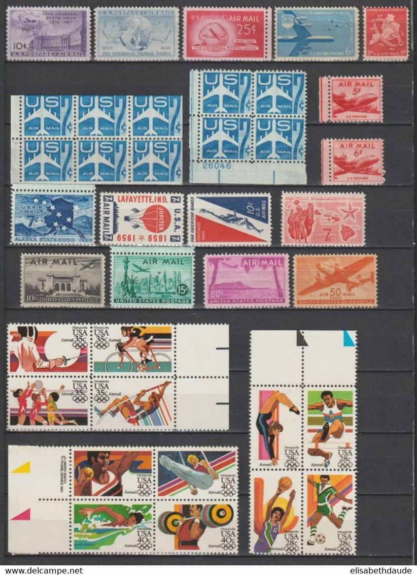 USA - 1941/1985  - COLLECTION POSTE AERIENNE ** MNH - 2 PAGES ! - COTE YVERT = 146.5 EUR - 2b. 1941-1960 Nuovi