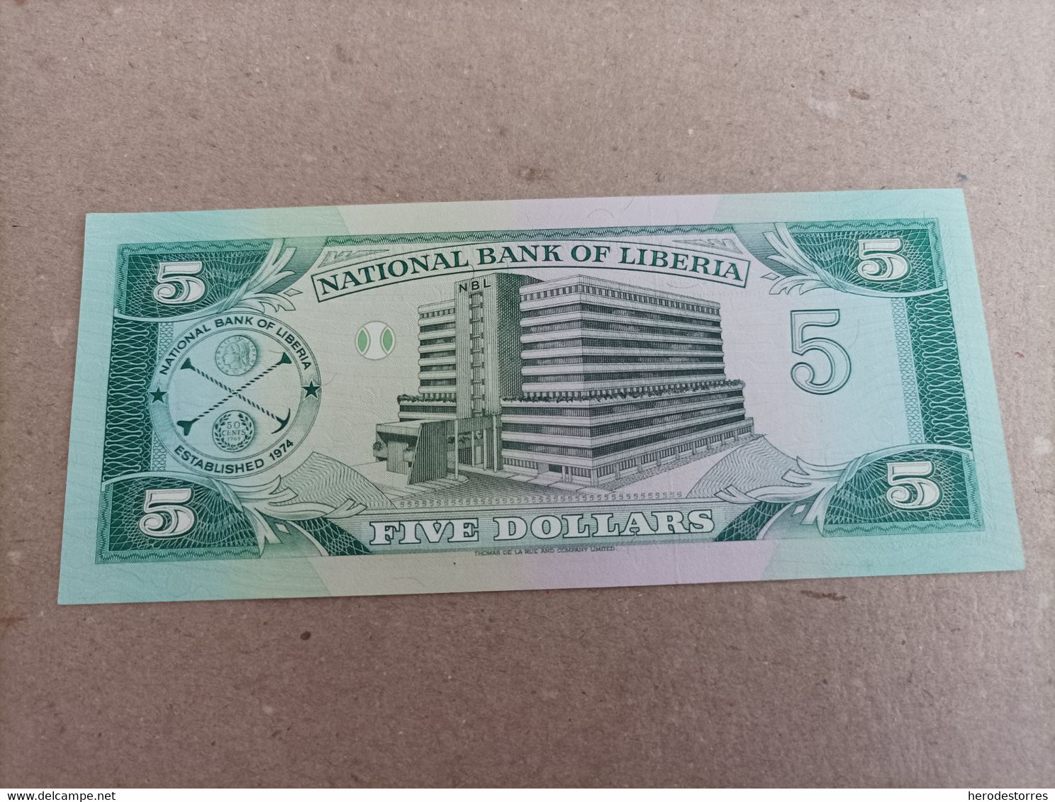 Billete De Liberia De 5 Dólares, Año 1989, Serie AA, UNC - Liberia