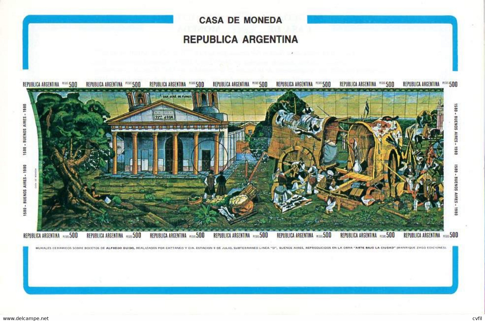 ARGENTINA 1980. Commemorative Souvenir Sheets Of Casa De La Moneda, Perf. + Imperf. - Sonstige & Ohne Zuordnung