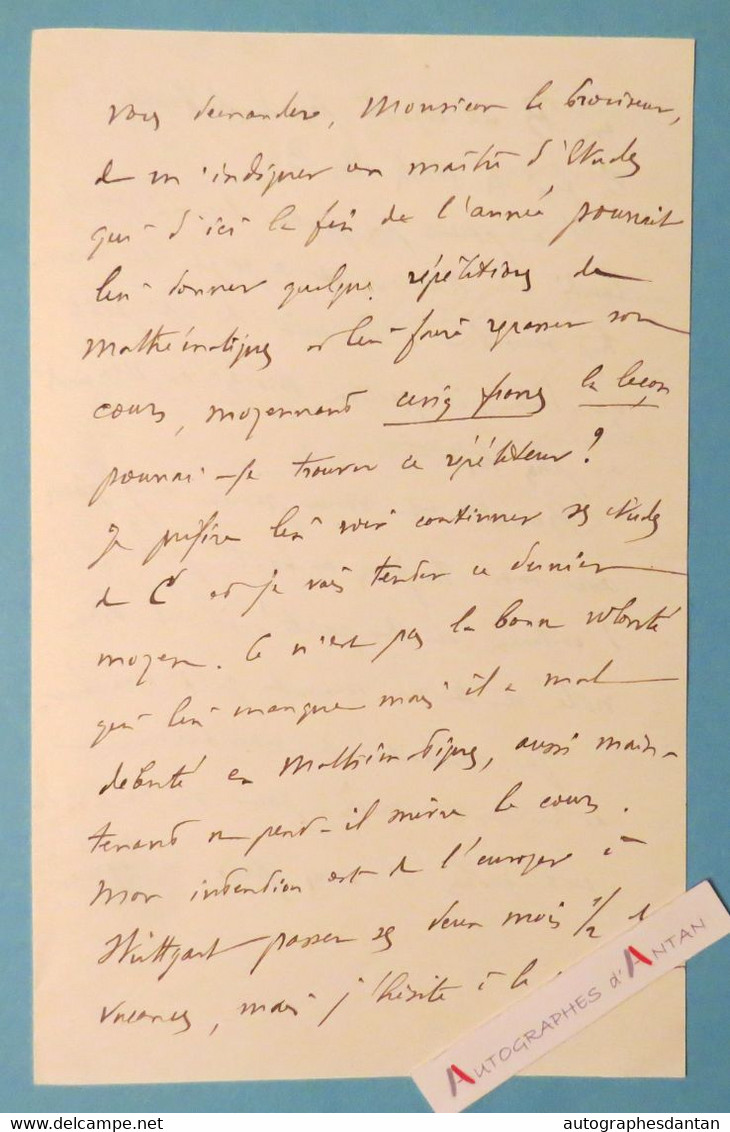 ● L.A.S 1910 Ltn Colonel Le Pelletier De WOILLEMONT - Régiment CHERBOURG - Longue Lettre Autographe - Louis Le Grand - Político Y Militar