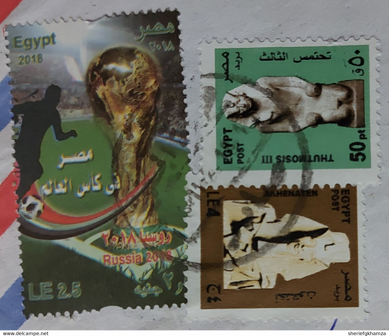 Egypt  2018 Cover With Egypt In World Cup 2018 Stamp And Great Egyptian Pharaoh's Stamps - Cartas & Documentos