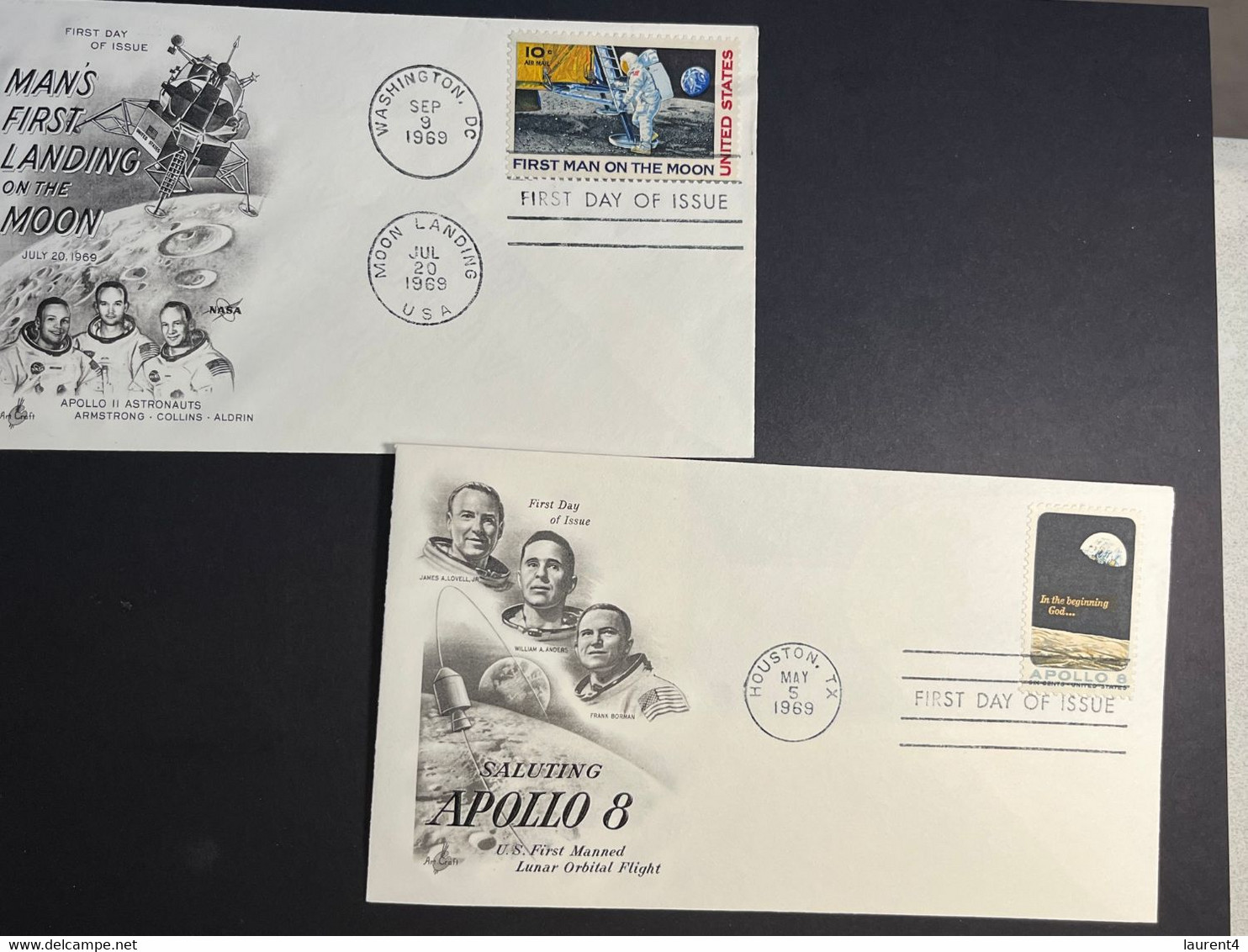 (2 P 4)  USA FDC - 1969 - Apollo 8 Mission (space) 2 Covers - Amérique Du Nord