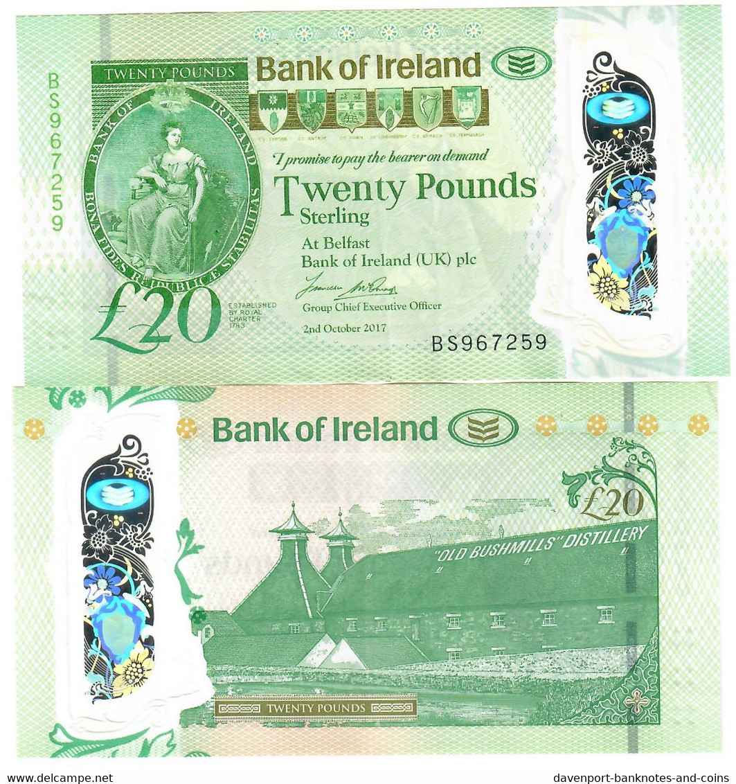 Northern Ireland 20 Pounds 2017 VF Bank Of Ireland - 20 Pounds