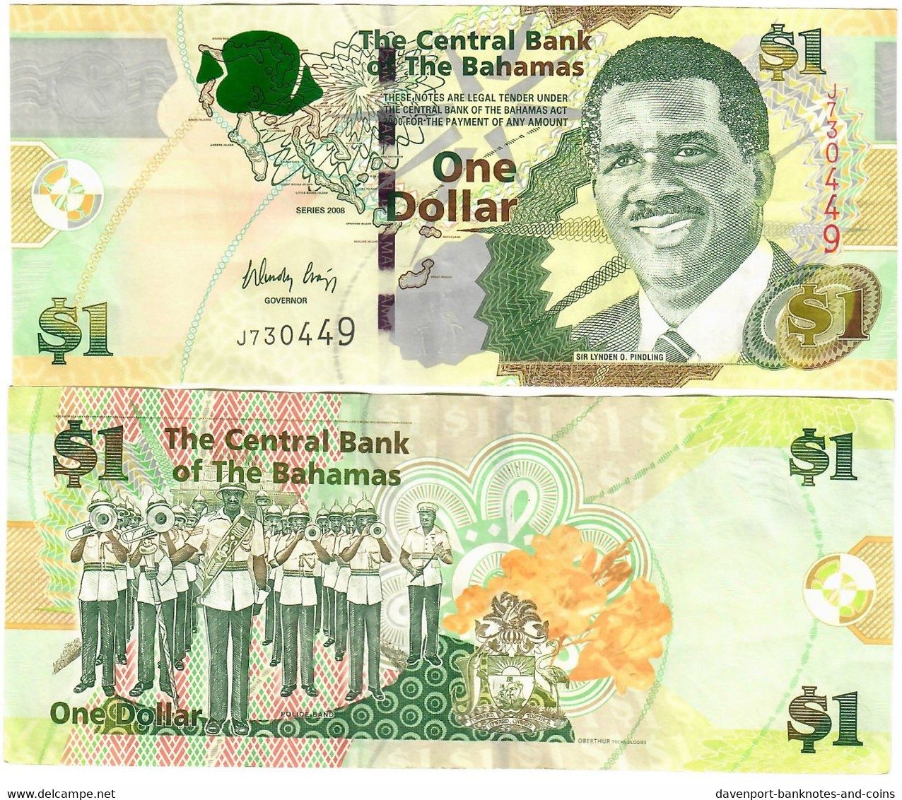 Bahamas 1 Dollar 2008 VF/EF "Craigg" - Bahama's
