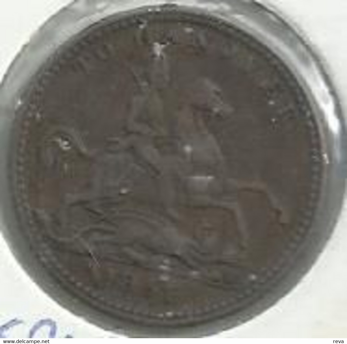 GREAT BRITAIN 1/2 HALF PENNY (?) TOKEN MAN ON HORSE  FRONT QV HEAD BACK 1837  VF+/VF+ READ DESCRIPTION CAREFULLY !!! - Casino