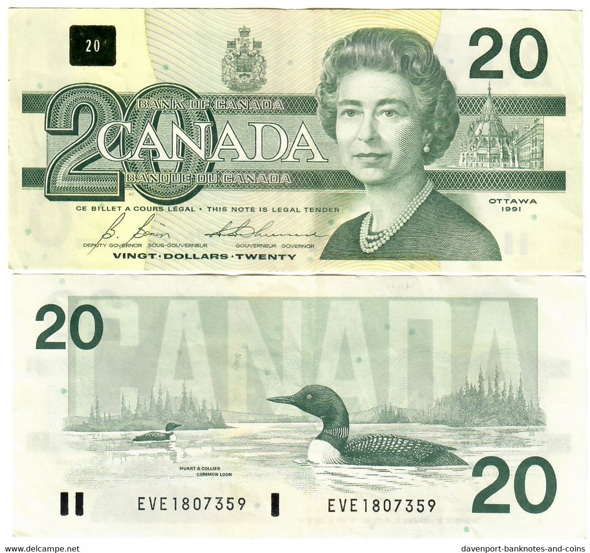 Canada 20 Dollars 1991 EF "EVE" Bonin-Thiessen - Canada