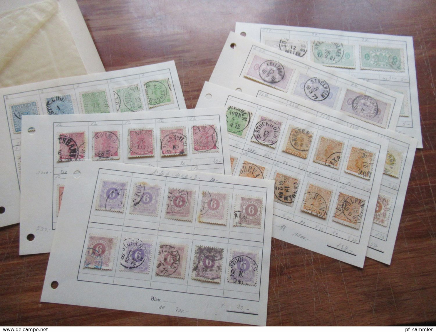 Schweden Klassik 1855 - 1874 Viele Gestempelte Marken Auf Auswahlseiten Uraltes Auktionslos Edgar Mohrmann Hamburg - Used Stamps