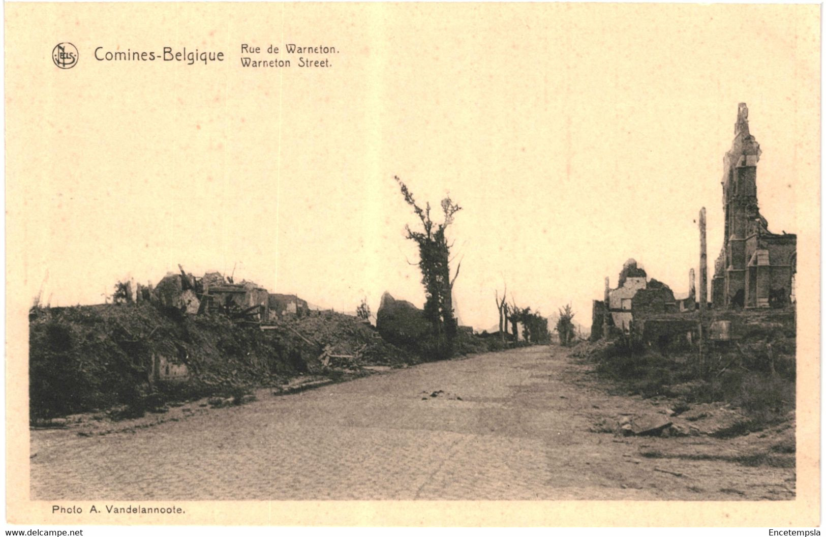 CPA  Carte Postale   Belgique Comines Rue De Warneton Ruines  VM64390 - Komen-Waasten