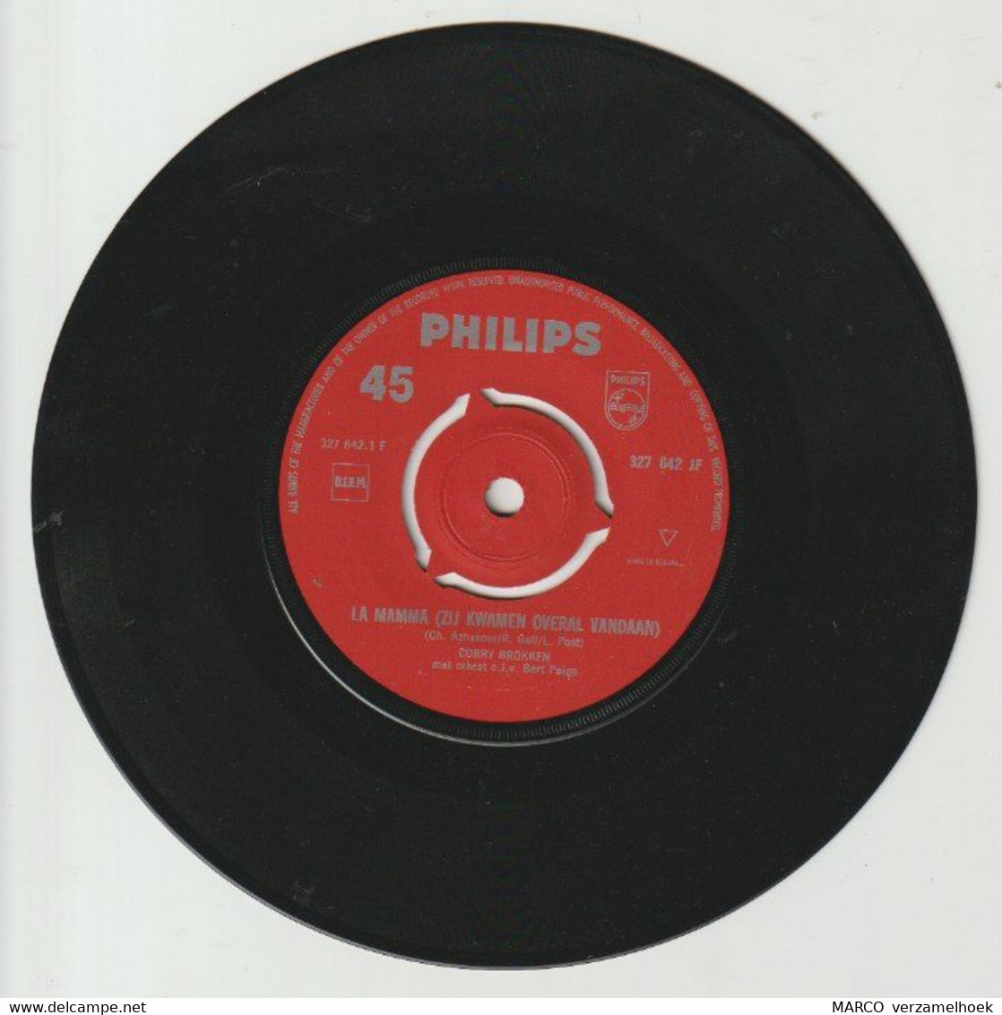 45T Single Favorieten Expres Corry Brokken - La Mamma 1964 PHILIPS 327 642 - Other - Dutch Music