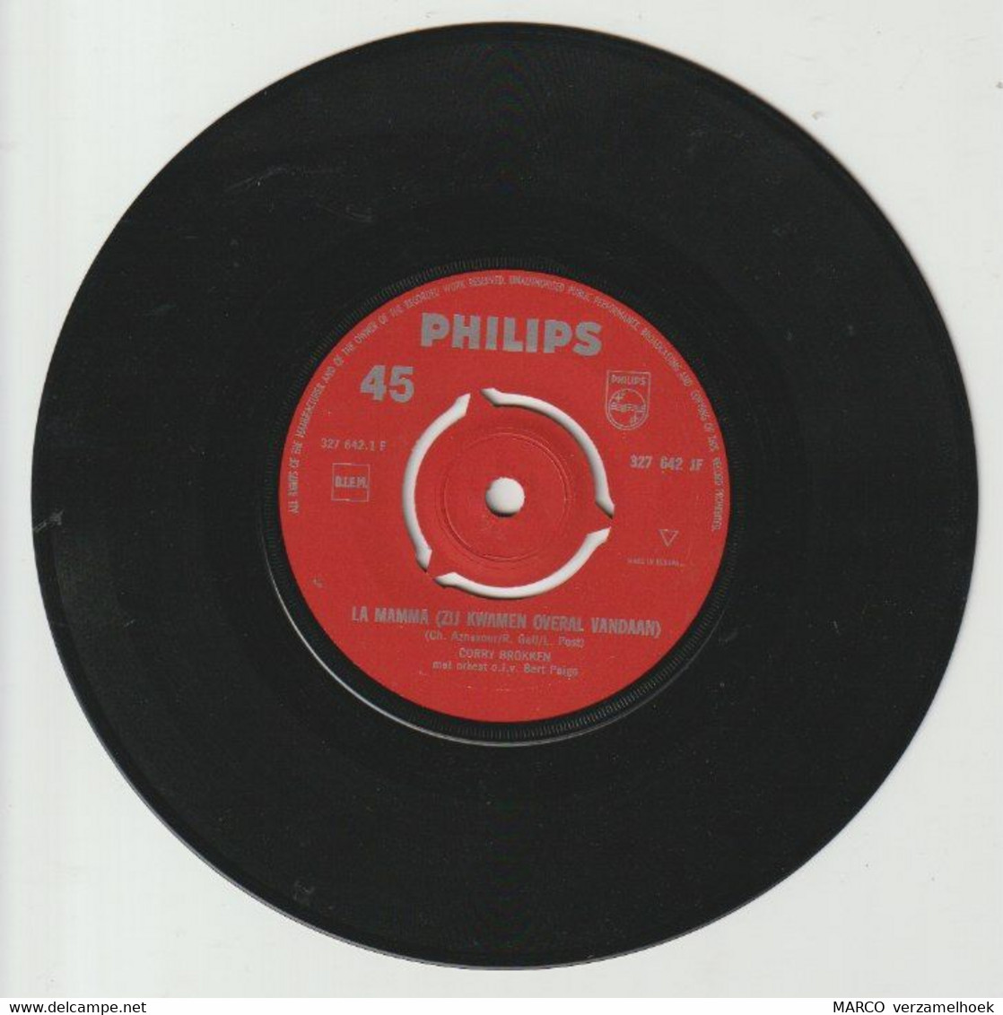 45T Single Favorieten Expres Corry Brokken - La Mamma 1964 PHILIPS 327 642 - Otros - Canción Neerlandesa